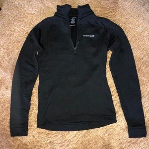 Black quarter zip athletic pullover
